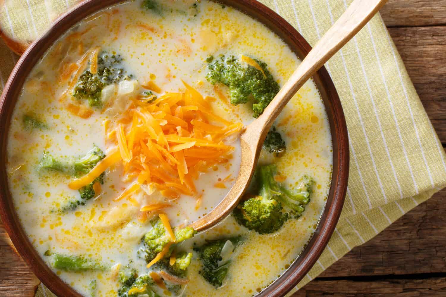 Easy Keto Broccoli Cheese Slow Cooker Soup Fittoserve Group   Keto Broccoli Cheese Soup In A Brown Bowl 2 1500x1000 