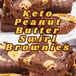 keto peanut butter swirl brownies long pin