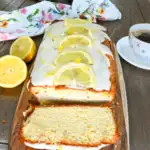 keto lemon pound cake loaf sliced