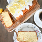 top view of a keto lemon pound cake