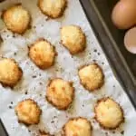 coconut macaroons keto on a baking sheet