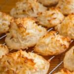 keto coconut macaroons on baking rack