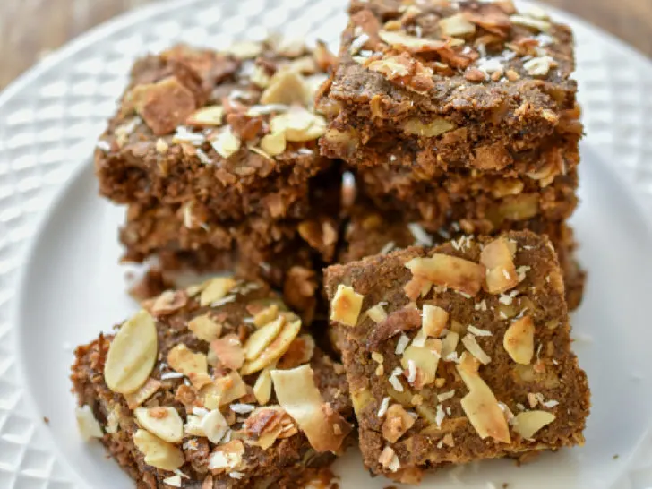 keto granola bars plated and ready to serve