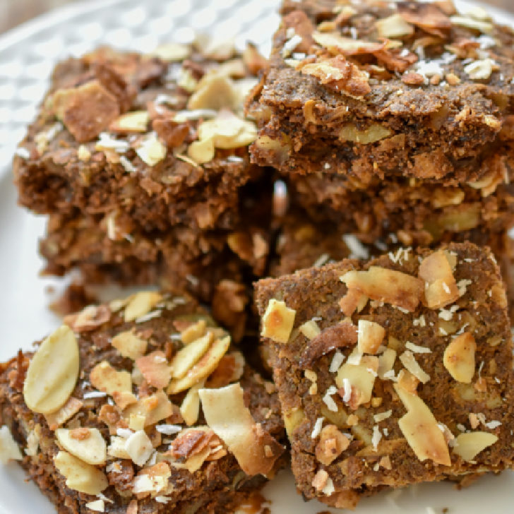 keto granola bars plated and ready to serve