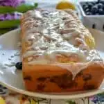 keto blueberry bread with lemon glaze