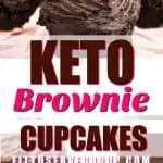 Keto Brownie Cupcakes-for when you can't decide between a brownie or a chocolate cupcake. These are low in carb brownie cupcakes that just so happen to be easy to make and decadent treat. #ketochocolatecupcake #ketobrowniecupcakes #lowcarbchocolatecupcakes #lowcarbbrowniecupcakes