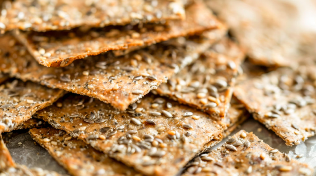 Freshly baked keto crackers