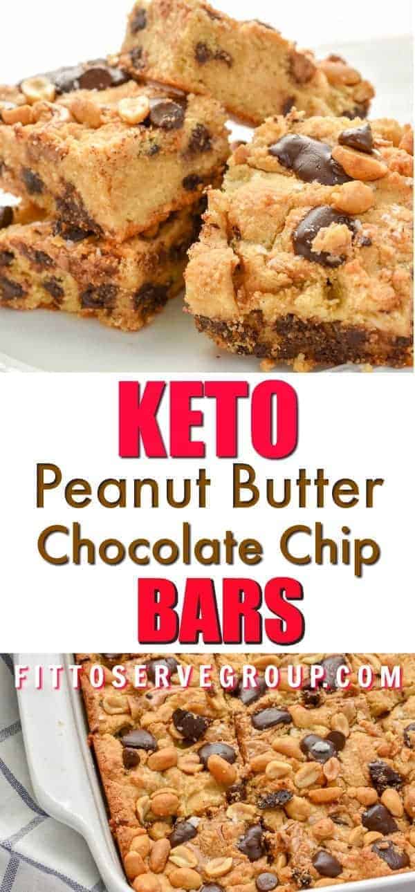 Keto Peanut Butter Chocolate Chip Bars · Fittoserve Group