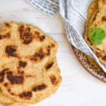 keto tortillas on towel with cilantro on top