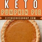 Keto pumpkin pie a large pie on burlap