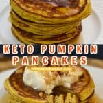 Keto pumpkin pancakes long pin