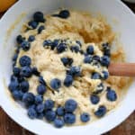 keto blueberry buckle cake batter