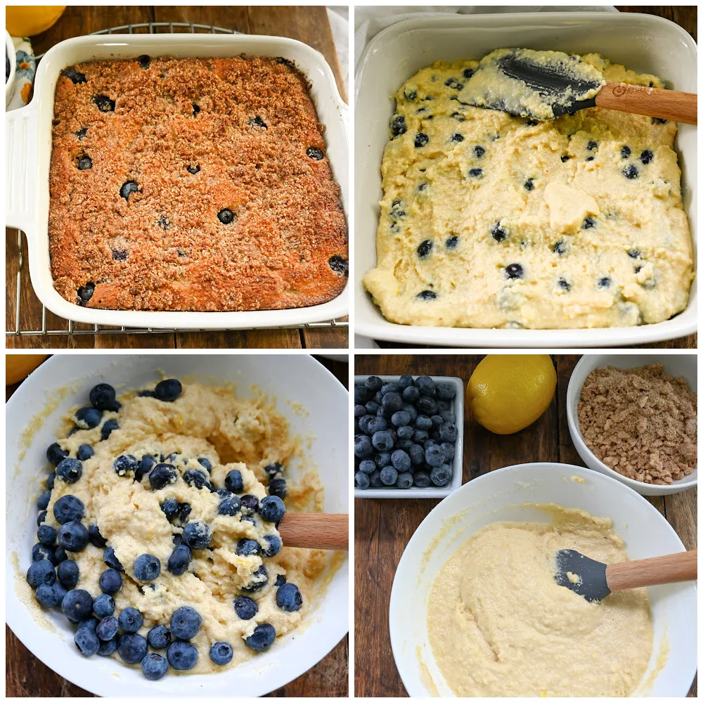 keto blueberry buckle process pictures