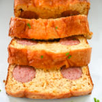 keto kielbasa cornbread sliced