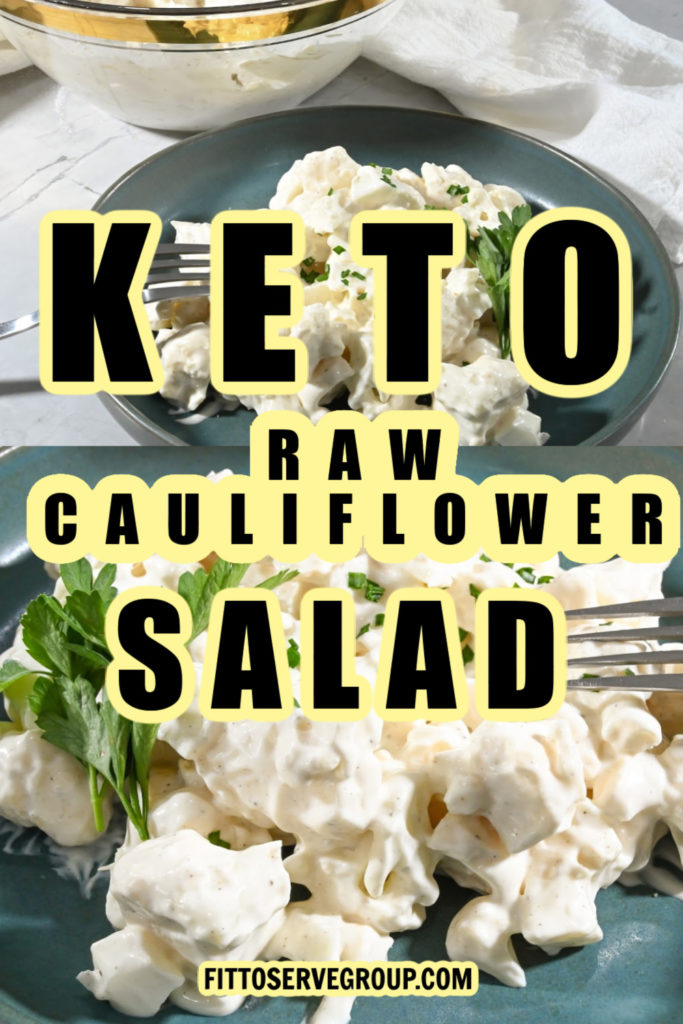 Keto raw cauliflower salad 