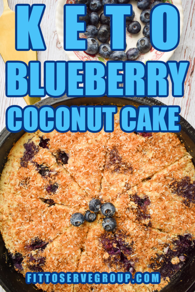 keto blueberry toasted coconut cake