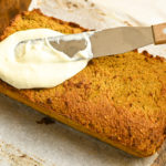 coconut flour pumpkin bread with cream cheese frosting