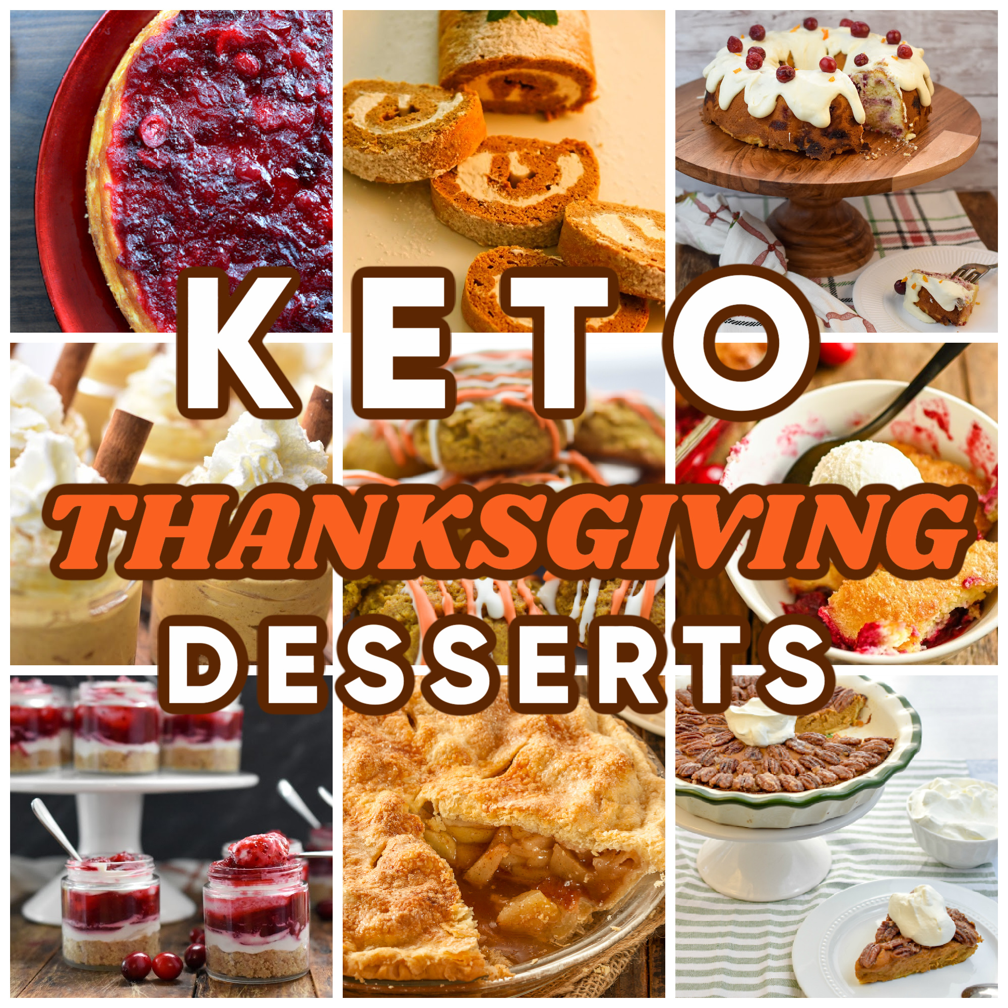 Keto Thanksgiving Desserts Featured Image Collage  