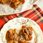 keto pecan pralines on a small plate