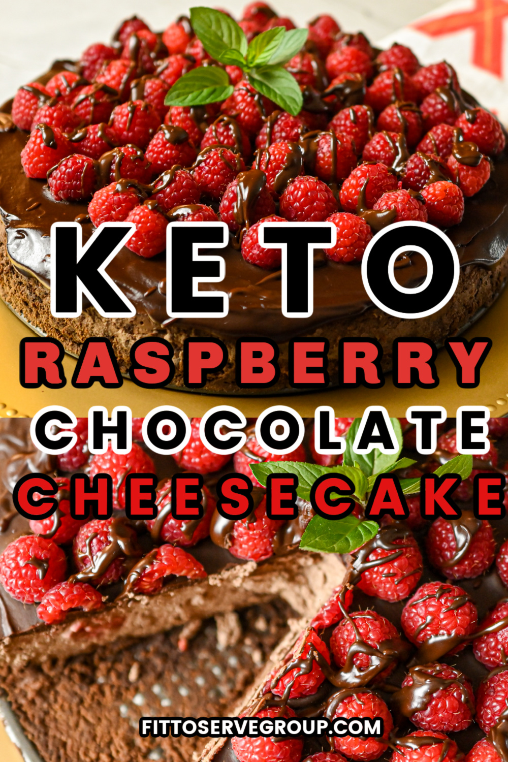 Keto Raspberry Chocolate Cheesecake · Fittoserve Group 3189