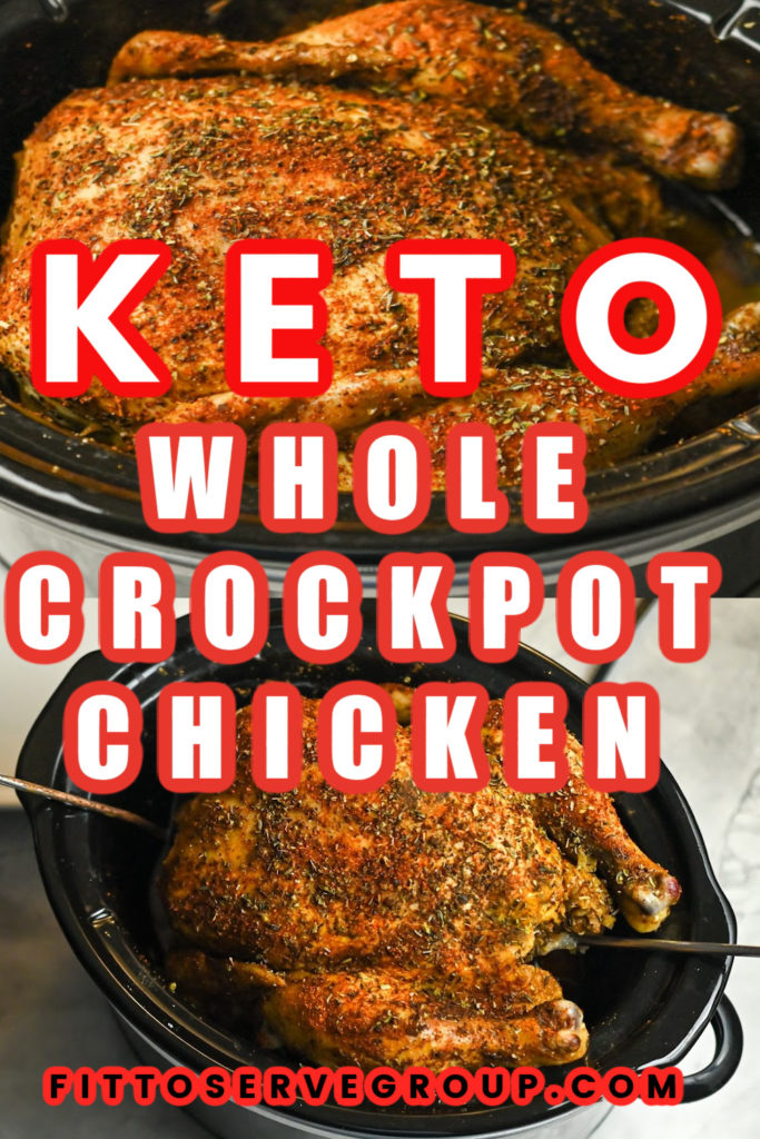 Keto whole slow cooker chicken