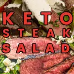 Keto ribeye steak salad with blue cheese dressing