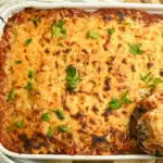 keto Italian beef casserole in a baking dish