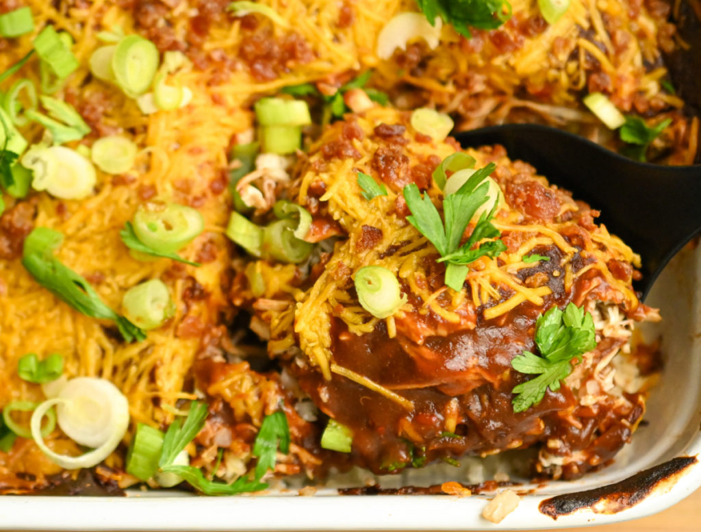 keto bbq chicken casserole featured image