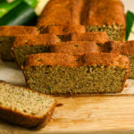 high fiber keto zucchini bread sliced