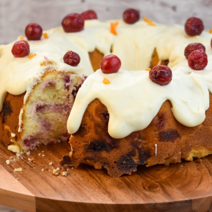 keto cranberry cake, gluten-free