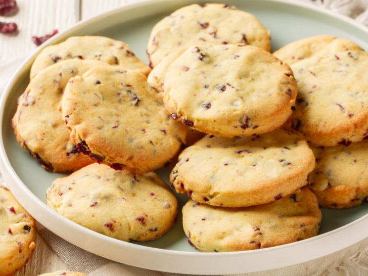 keto cranberry shortbread cookies featured image