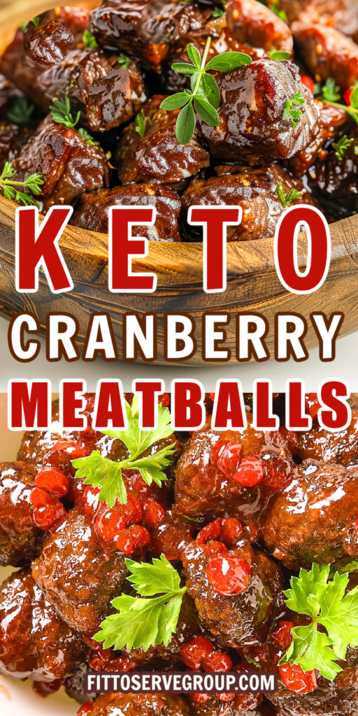 keto cranberry meatballs made with sugar-free cranberry sauce