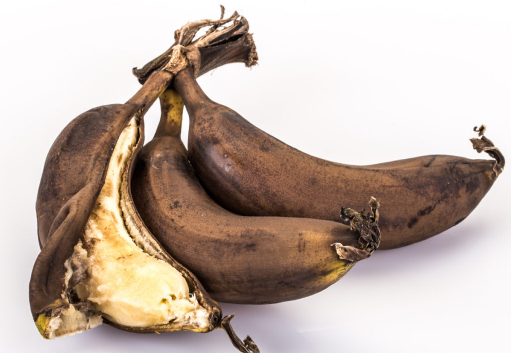 Extra ripe bananas, used typically in banana bread